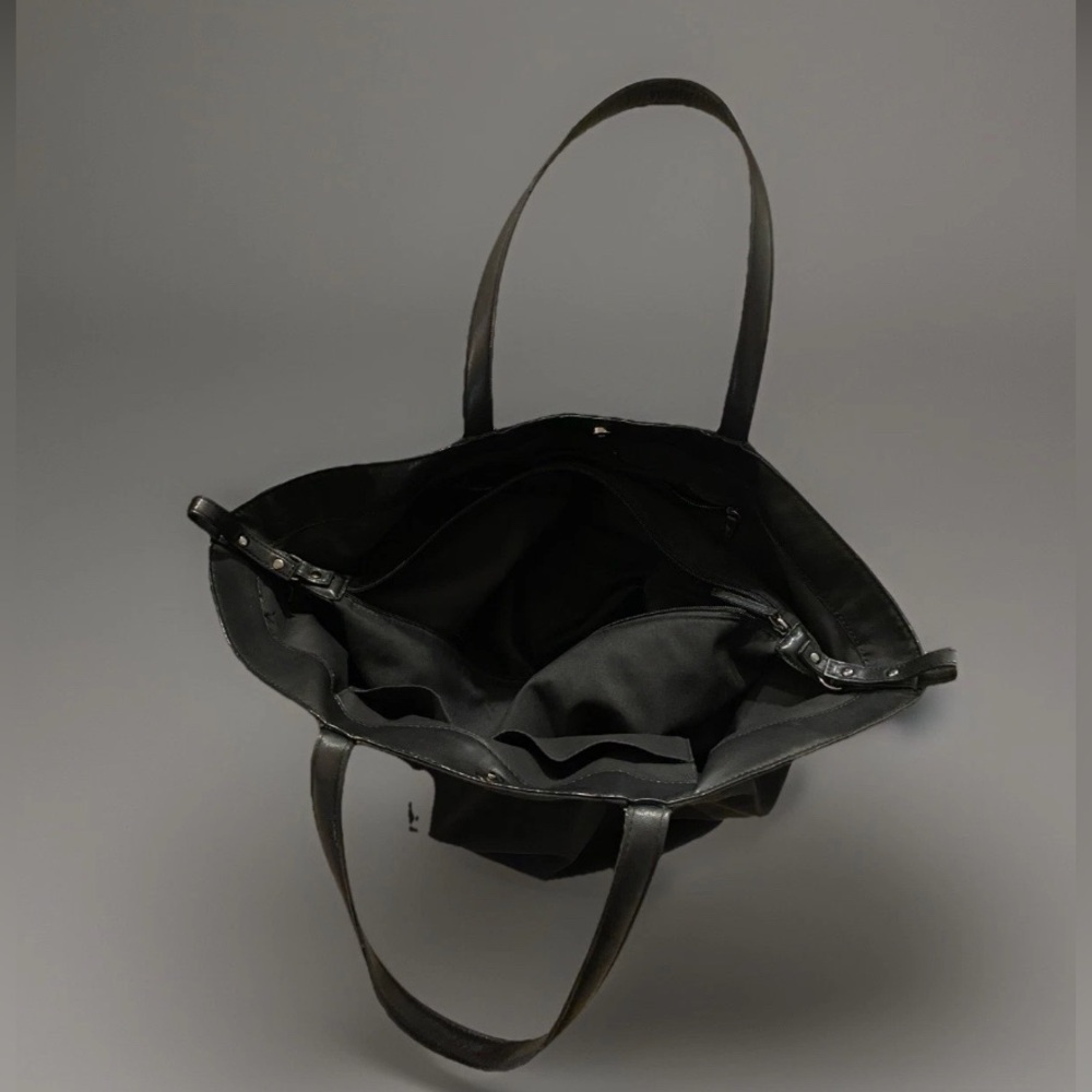 ZARA Black Faux Leather Tote Bag Large Shoulder  Carryall Shopper Travel  $69 - Picture 7 of 16